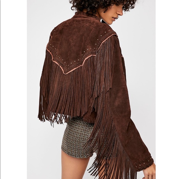 Free People Wild Skies Fringe Jacket Studded - Picture 2 of 4